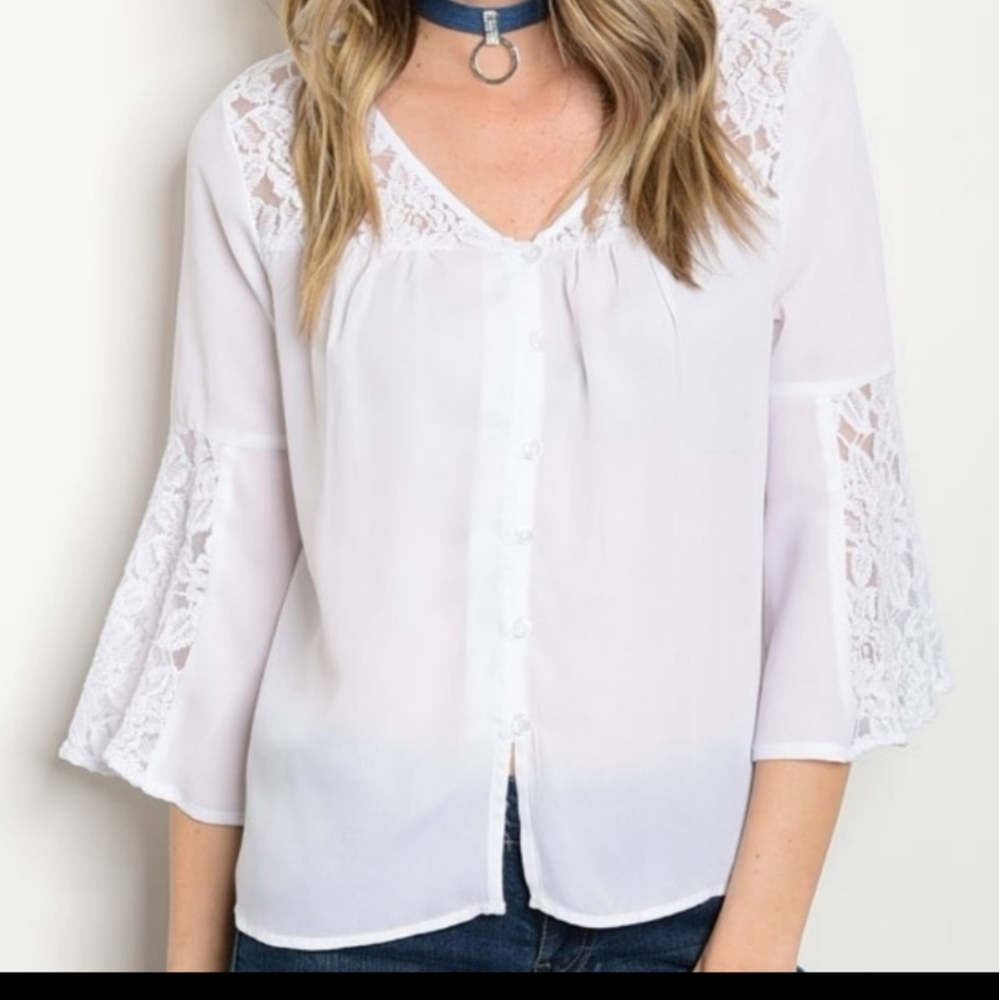 🤍BELL SLEEVE PEASANT TOP🤍